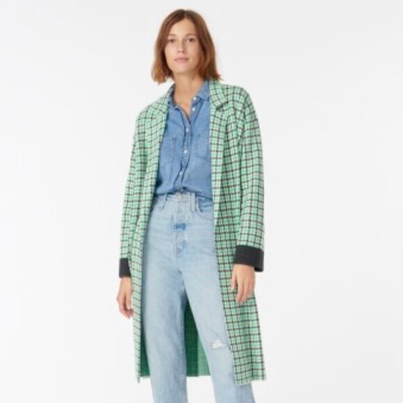 J.Crew Ella long sweater-blazer in plaid / houndstooth - size small - Picture 1 of 5